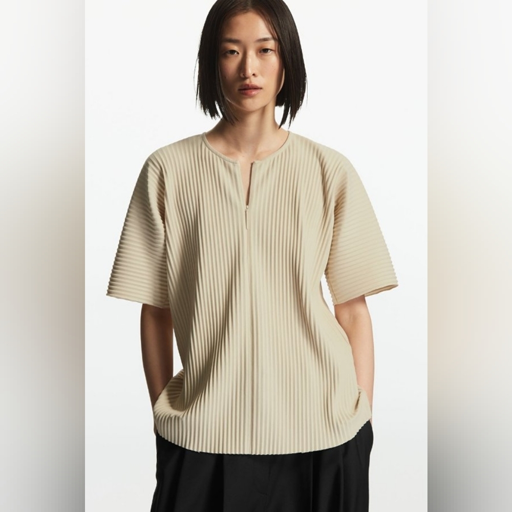 COS plisse top, size S